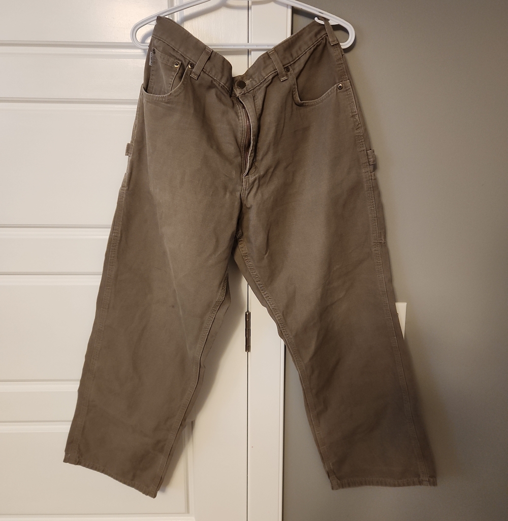 Carhartt Men's Khaki Work Chinos in Olive-Brown